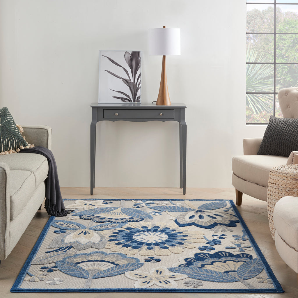 nourison aloha alh25 blue grey rug