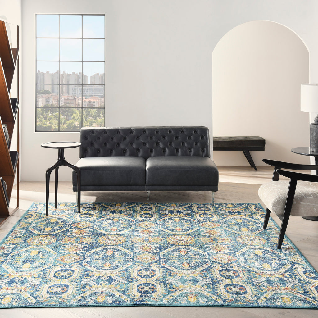 nourison allur alr05 blue multicolor rug