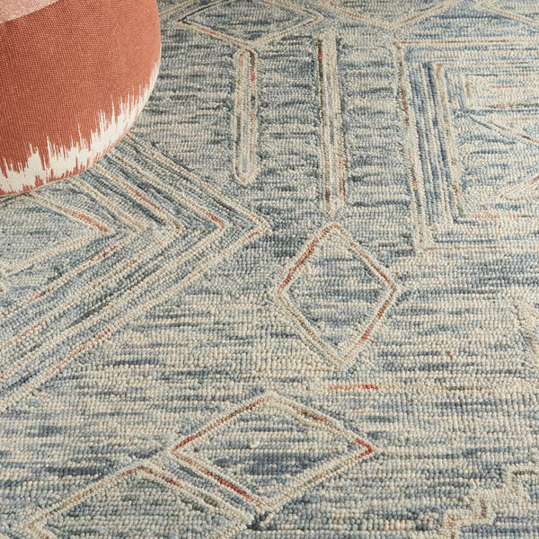 nourison interlock itl02 blue multi rug
