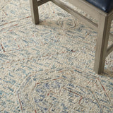 nourison interlock itl02 blue multi rug