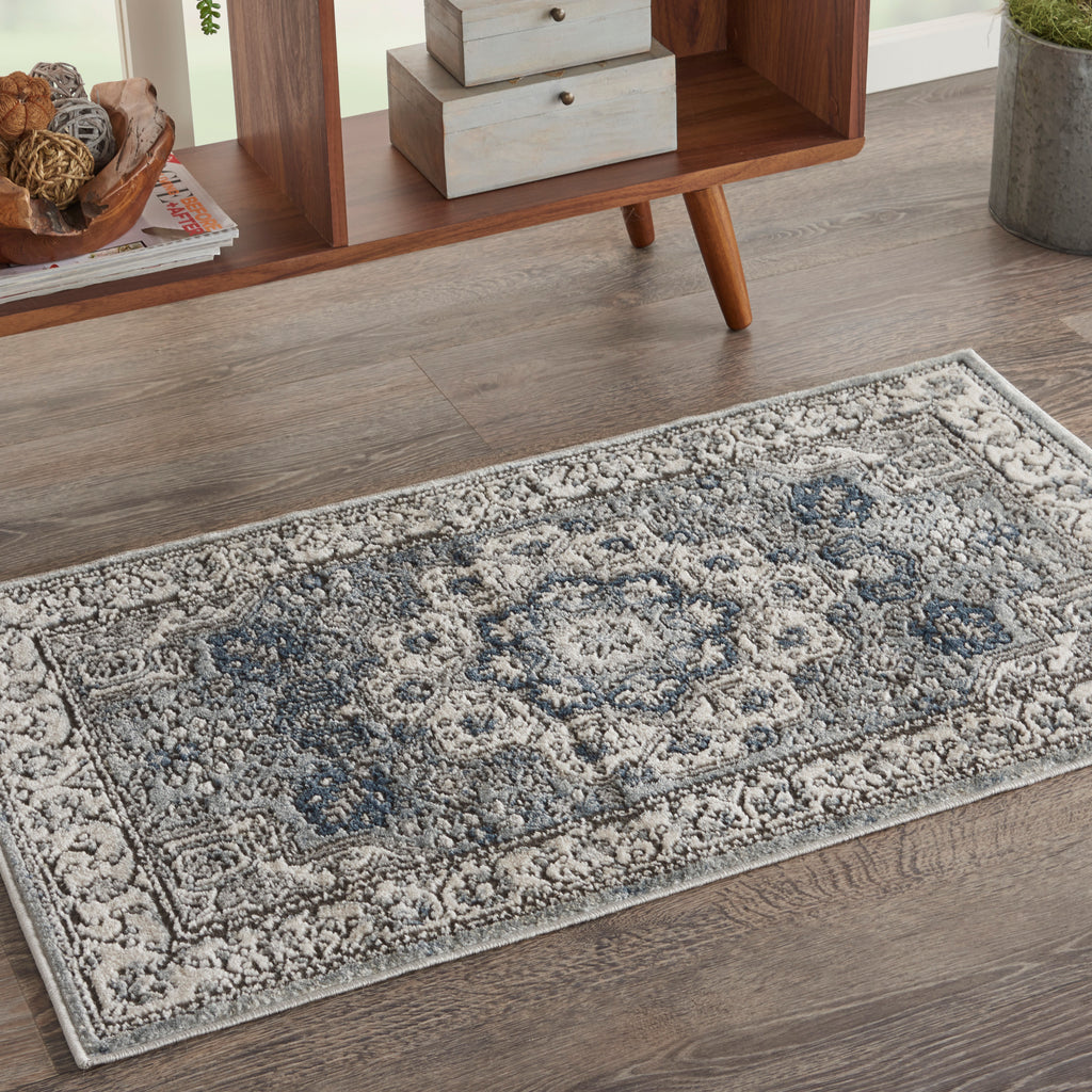 nourison quarry qua07 grey ivory rug