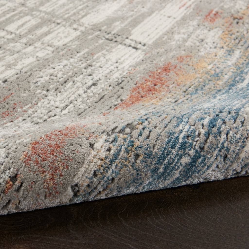 nourison rustic textures rus12 grey multi rug