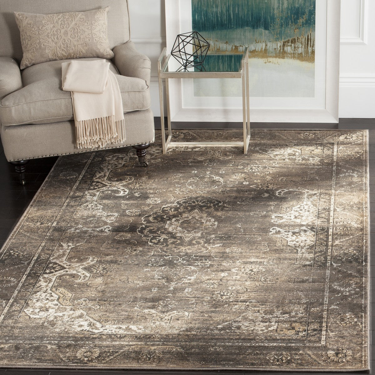 safavieh clearance vintage vtg137 3330 soft anthracite rug