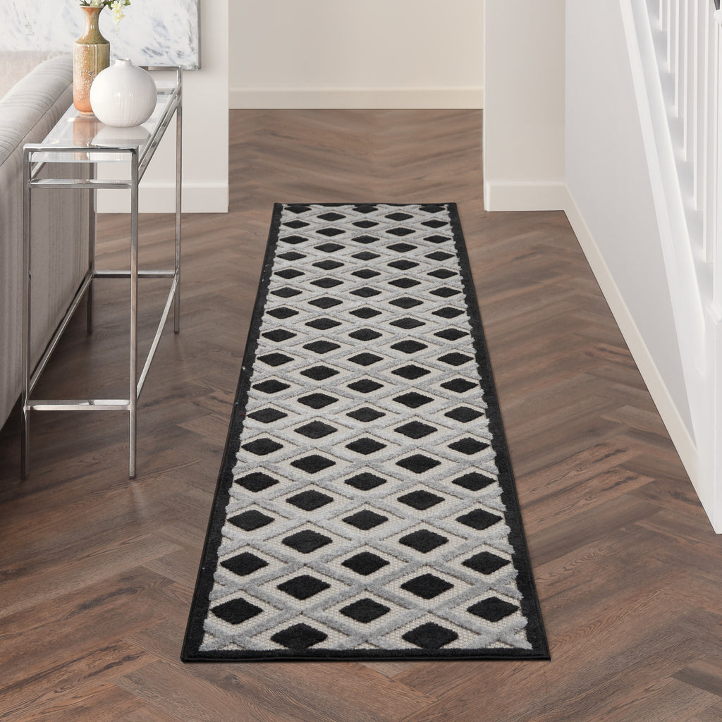 nourison aloha alh26 black white rug