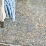 nourison silken allure stn06 cream blue rug