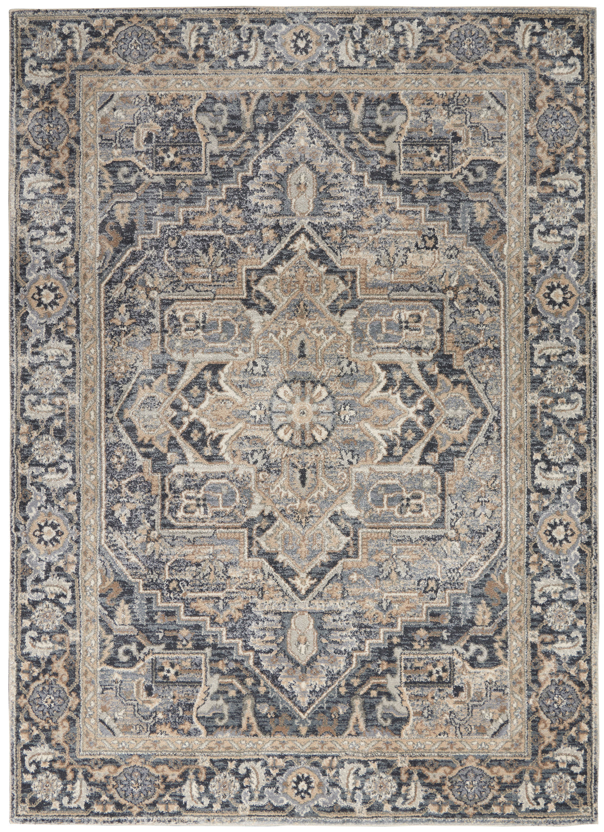 nourison moroccan celebration ki381 navy rug