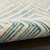 nourison interlock itl06 ivory turquoise rug
