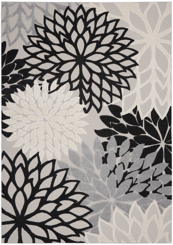 nourison aloha alh05 black white rug