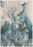 nourison maxell mae08 ivory teal rug