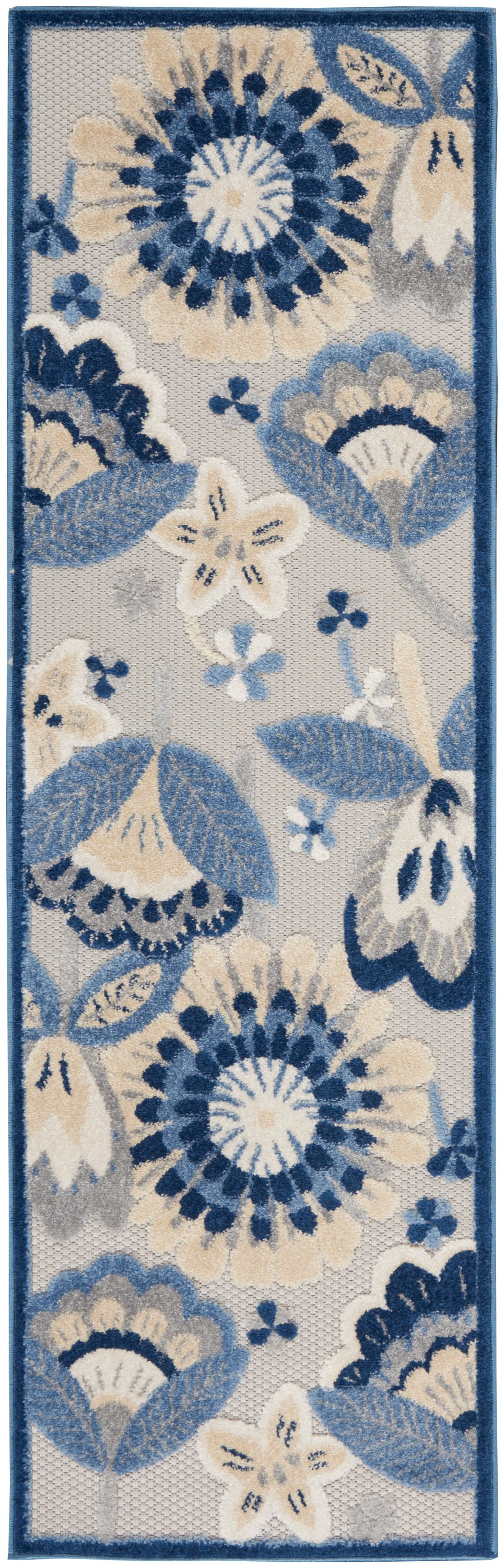 nourison aloha alh25 blue grey rug