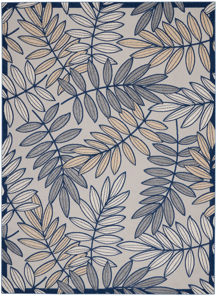 nourison aloha alh18 ivory navy rug