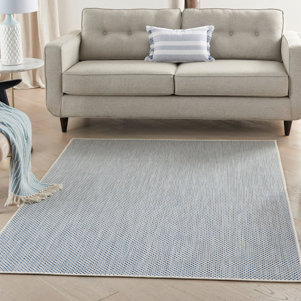 nourison courtyard cou01 ivory blue rug