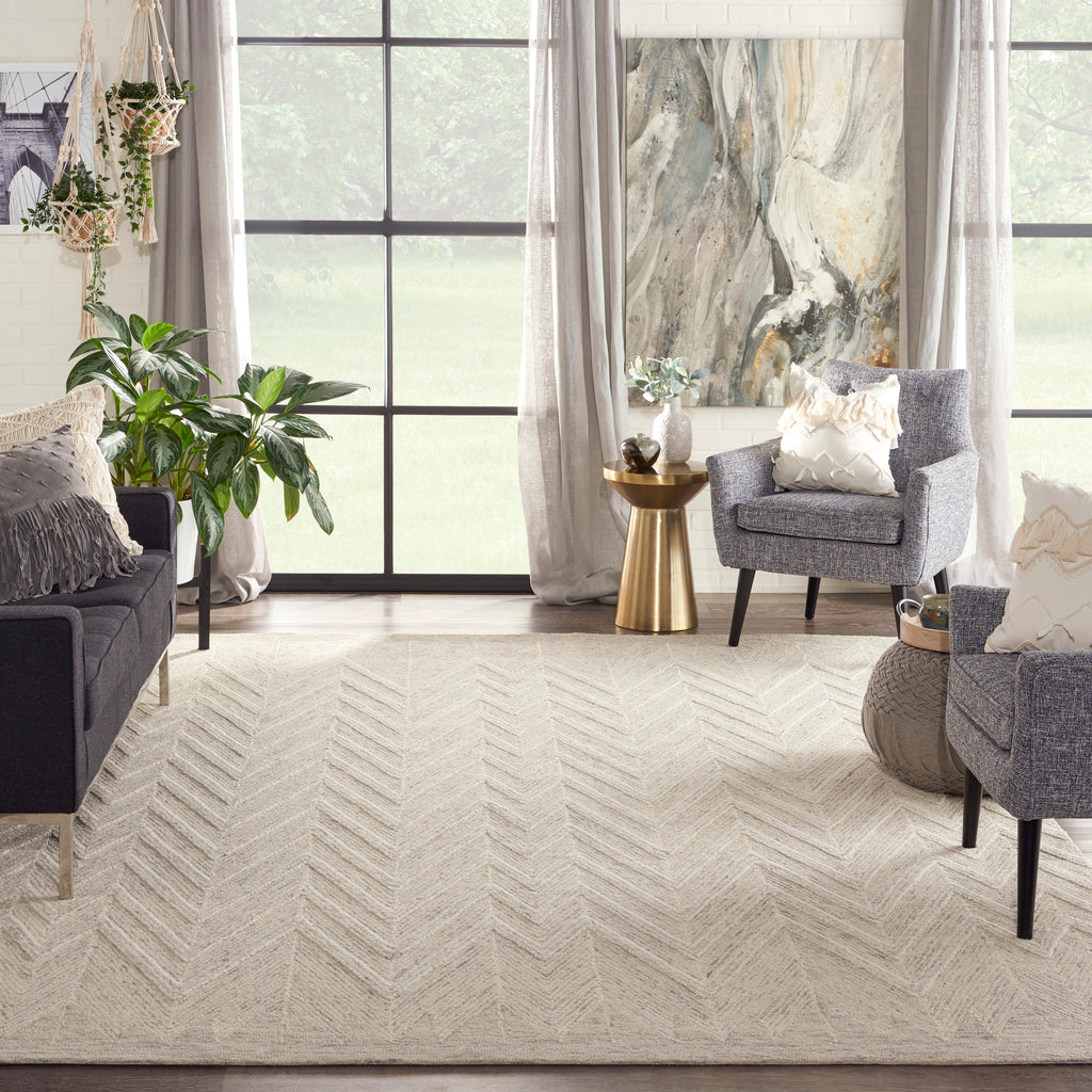 nourison interlock itl04 ivory grey rug