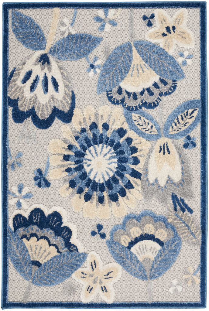 nourison aloha alh25 blue grey rug