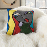nourison natural leather hide s2204 multicolor pillow