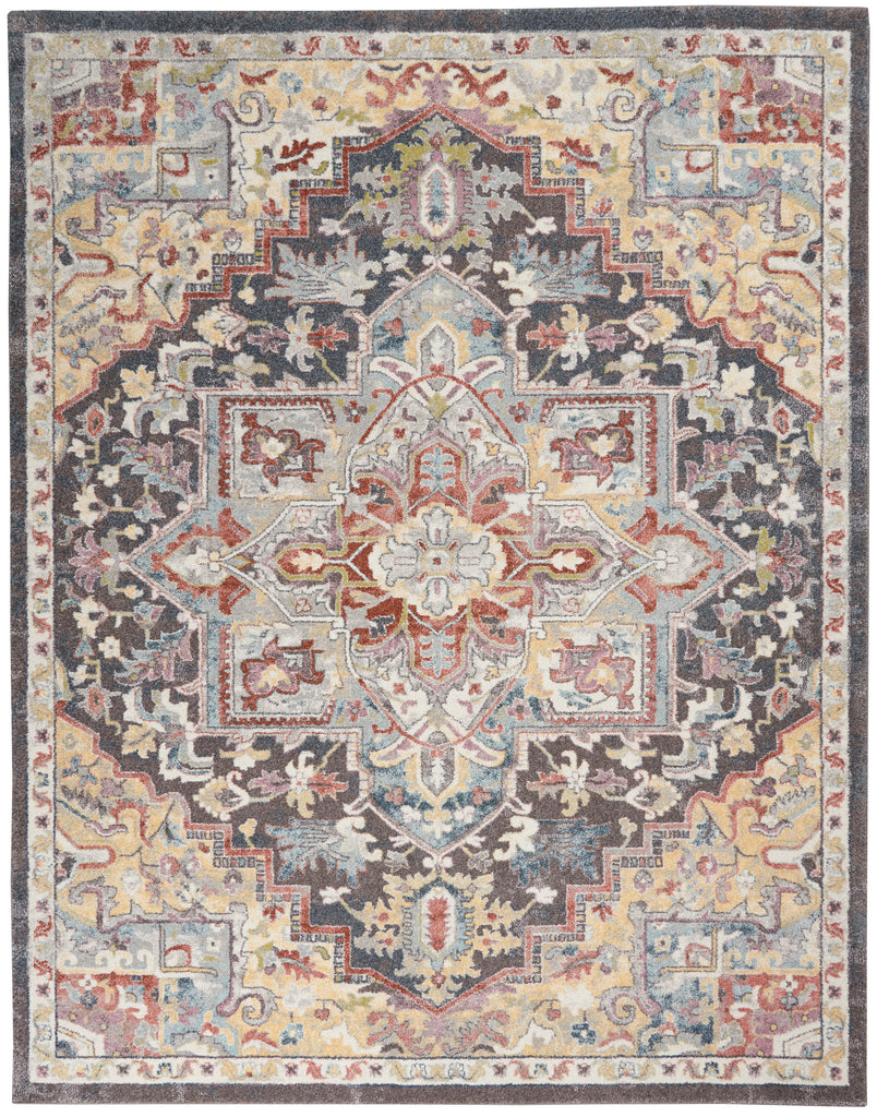 nourison soraya sor04 charcoal multi rug