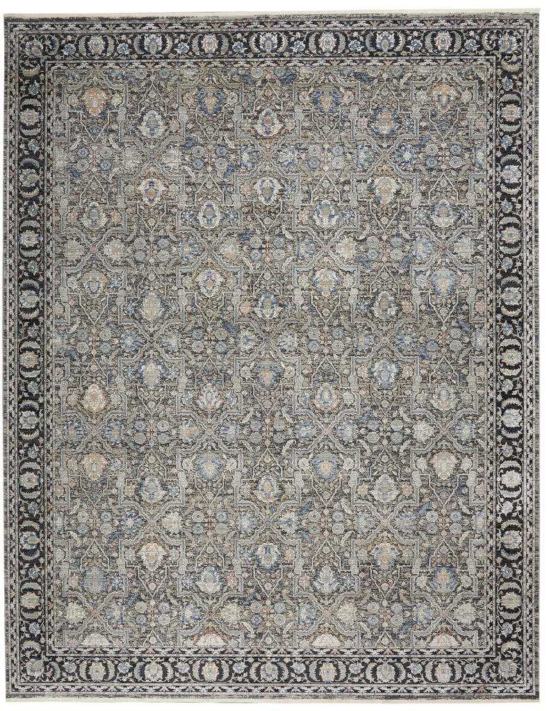 nourison silken allure stn10 grey navy rug