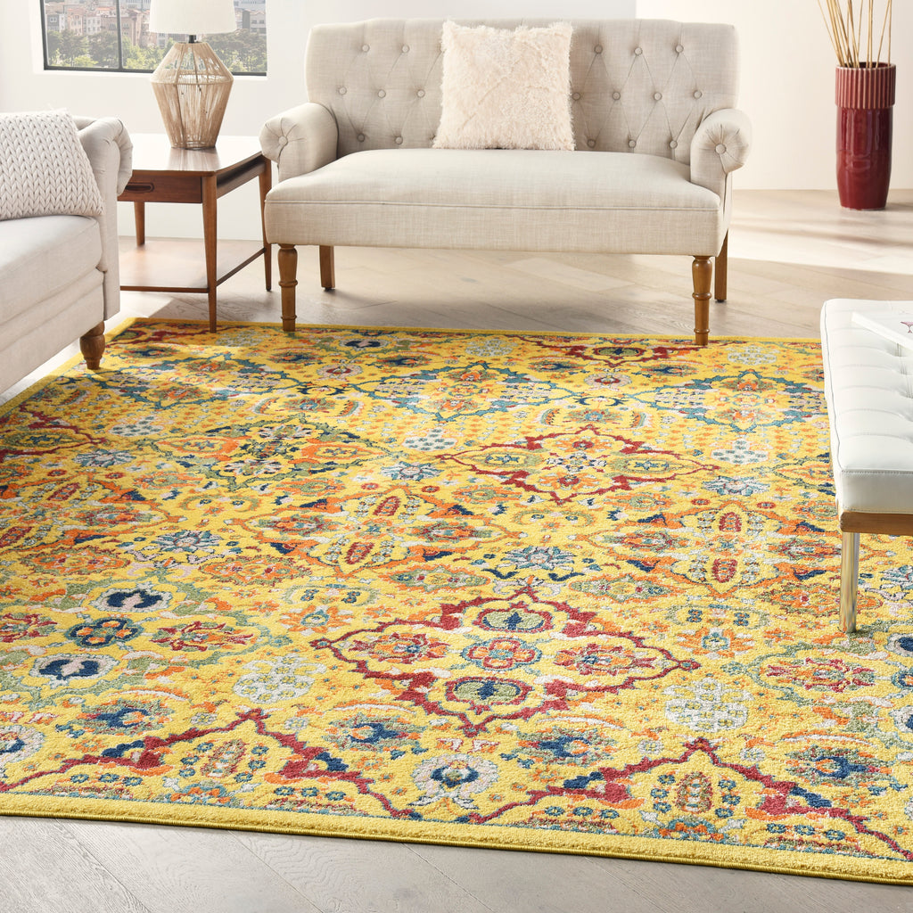 nourison allur alr03 yellow multicolor rug