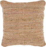 nourison natural leather hide dl505 clay pillow