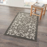 nourison aloha alh21 grey charcoal rug