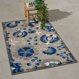 nourison aloha alh17 natural blue rug