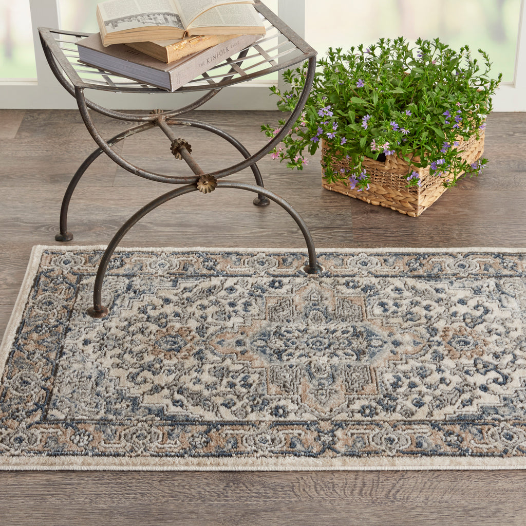 nourison quarry qua05 ivory grey rug