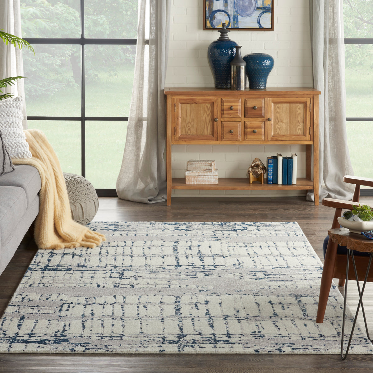 nourison twilight twi10 ivory navy rug