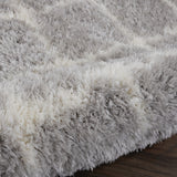 nourison luxe shag lxs02 grey ivory rug