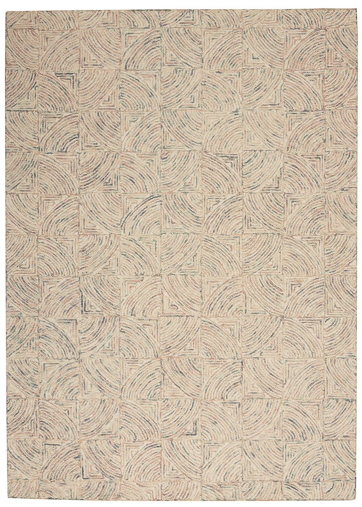 nourison interlock itl05 ivory multi rug