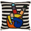 nourison natural leather hide s3219 multicolor pillow