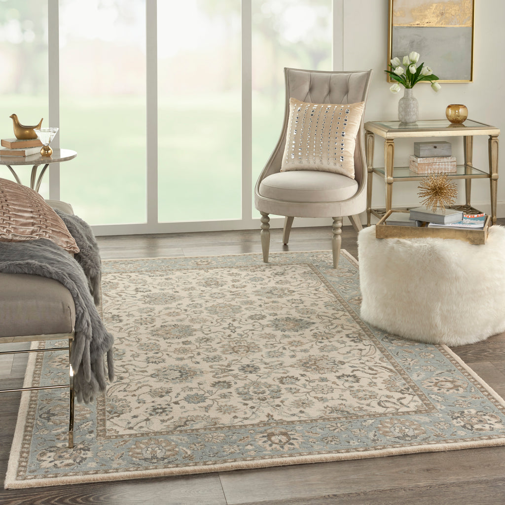 nourison living treasures li16 ivory aqua rug