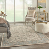 nourison living treasures li16 ivory aqua rug
