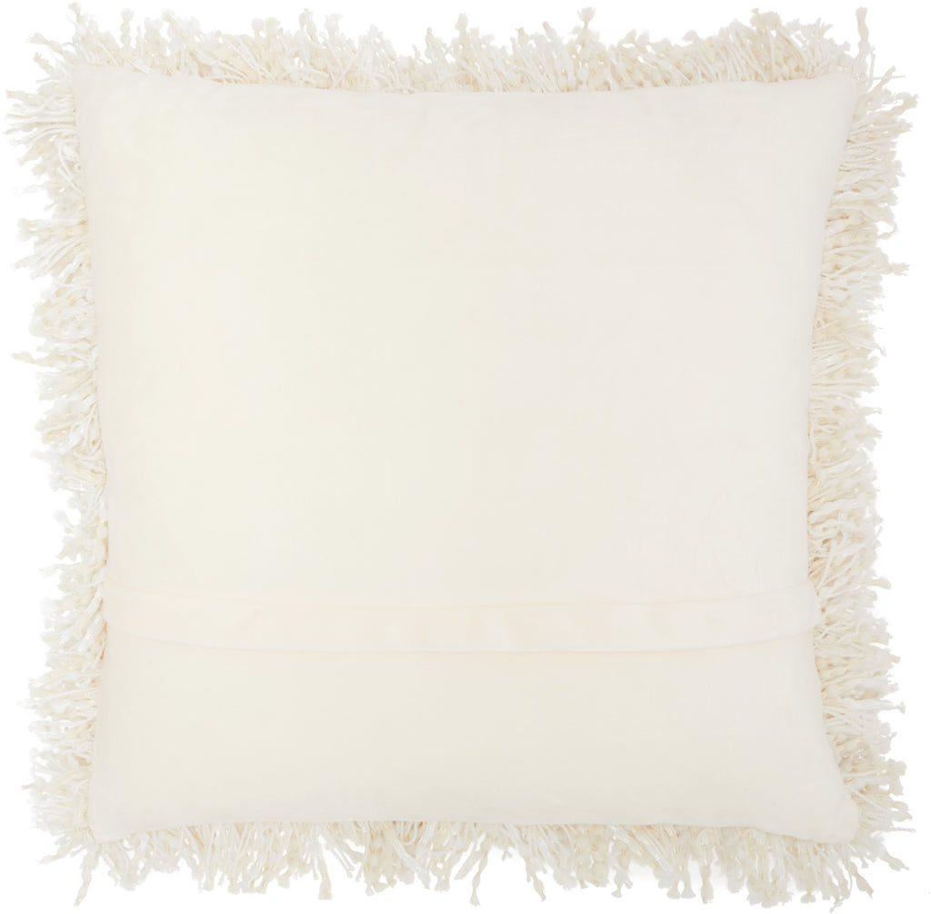nourison shag tl050 cream pillow