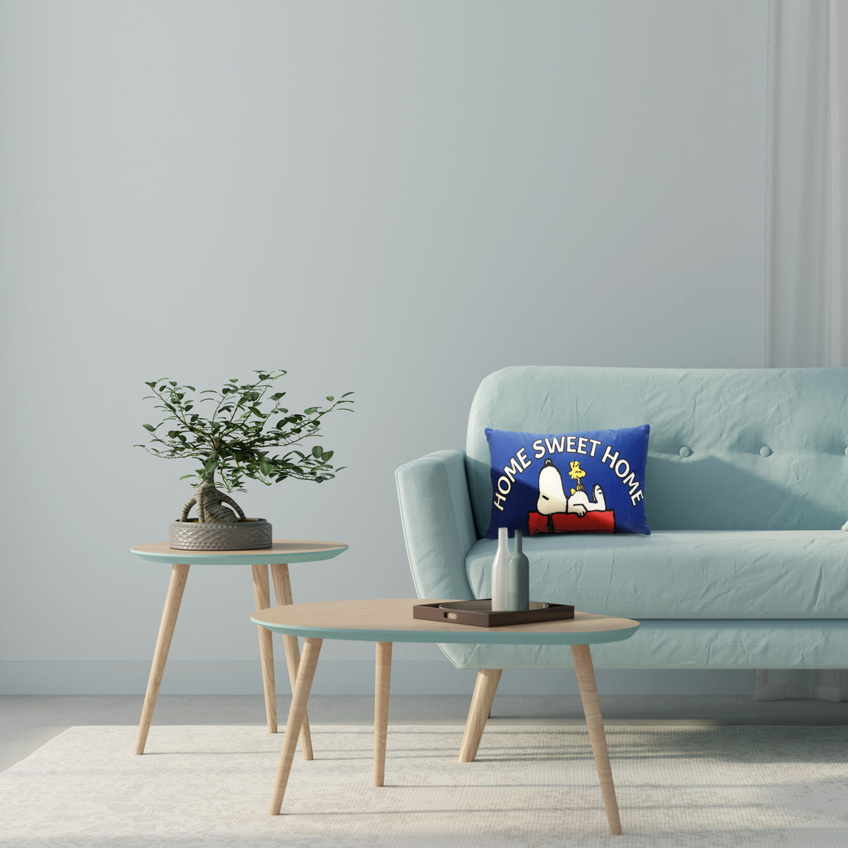 nourison peanuts qy915 navy pillow