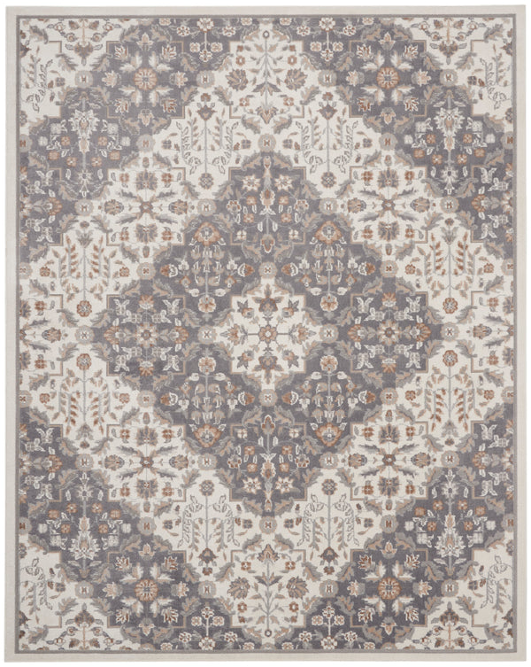 nourison elation etn08 ivory grey rug
