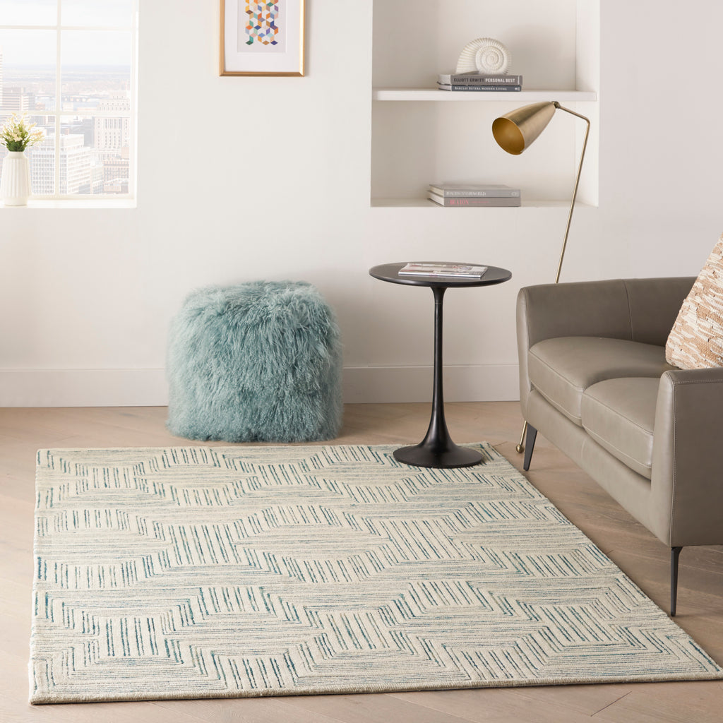nourison interlock itl06 ivory turquoise rug
