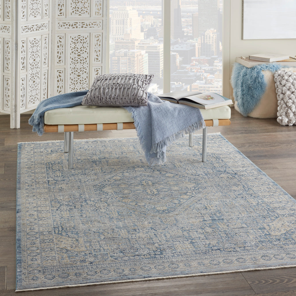 nourison lustrous weave luw02 blue ivory rug