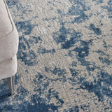 nourison rustic textures rus16 grey blue rug