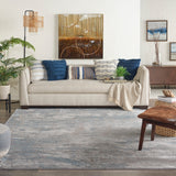 nourison rustic textures rus15 light grey blue rug