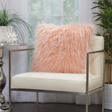 nourison faux fur bj101 rose pillow