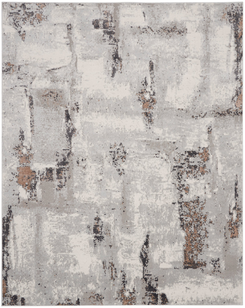 nourison elation etn06 grey ivory rug