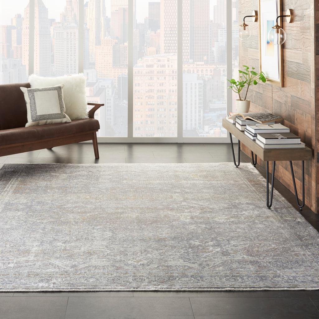 nourison starry nights stn03 silver cream rug