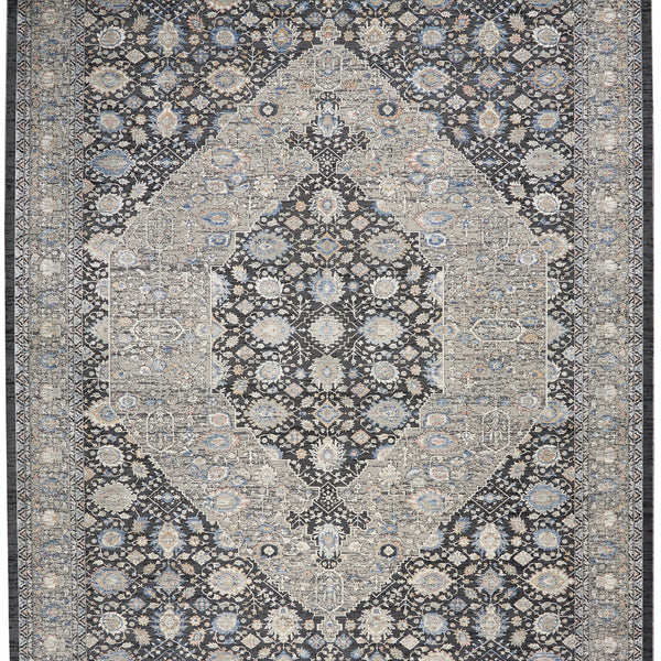 nourison silken allure stn11 grey blue rug
