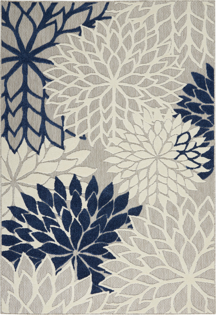 nourison aloha alh05 ivory navy rug