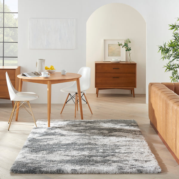 nourison dreamy shag drs02 charcoal ivory rug