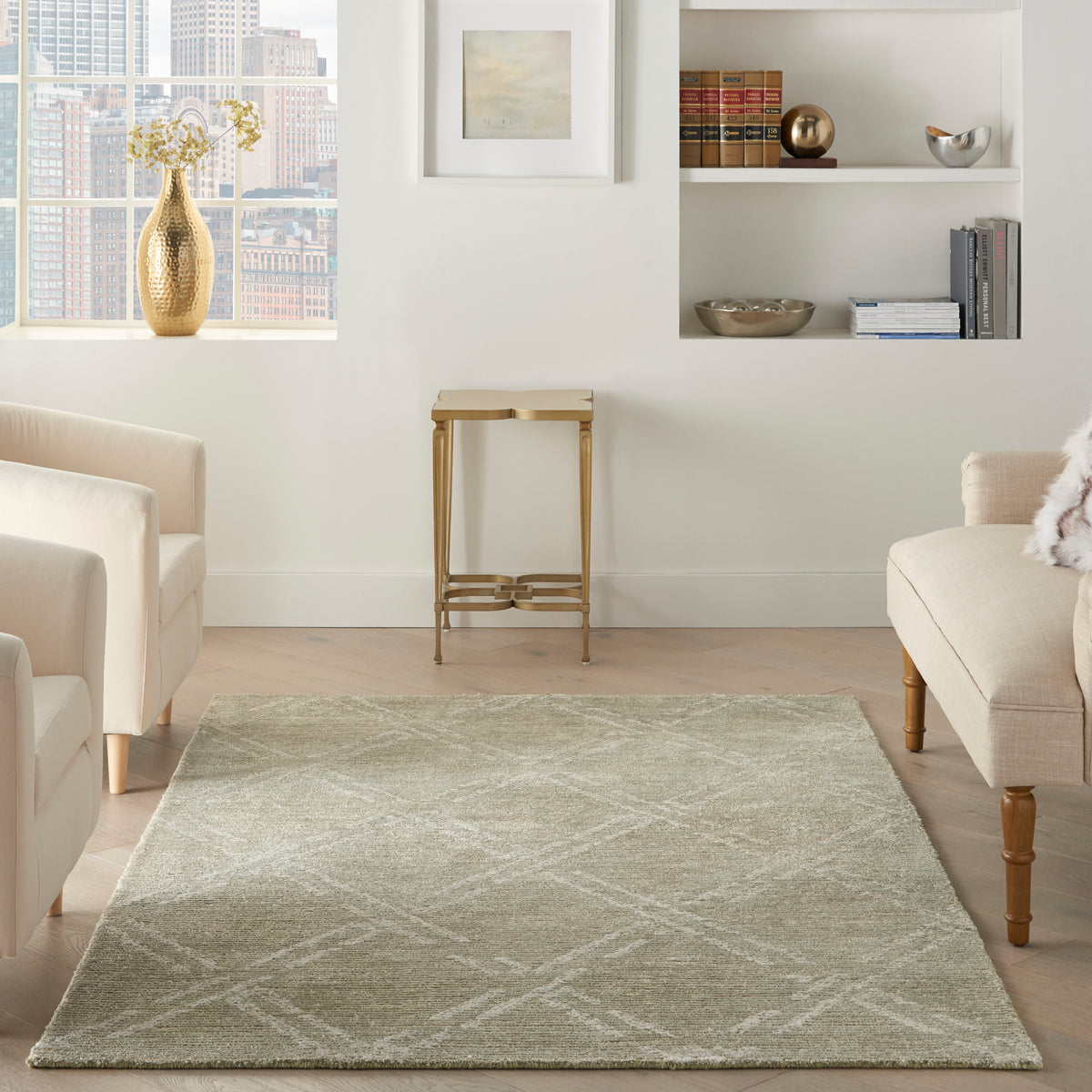 nourison venosa vsn01 green ivory rug