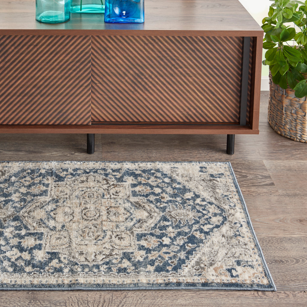 nourison quarry qua08 ivory blue rug
