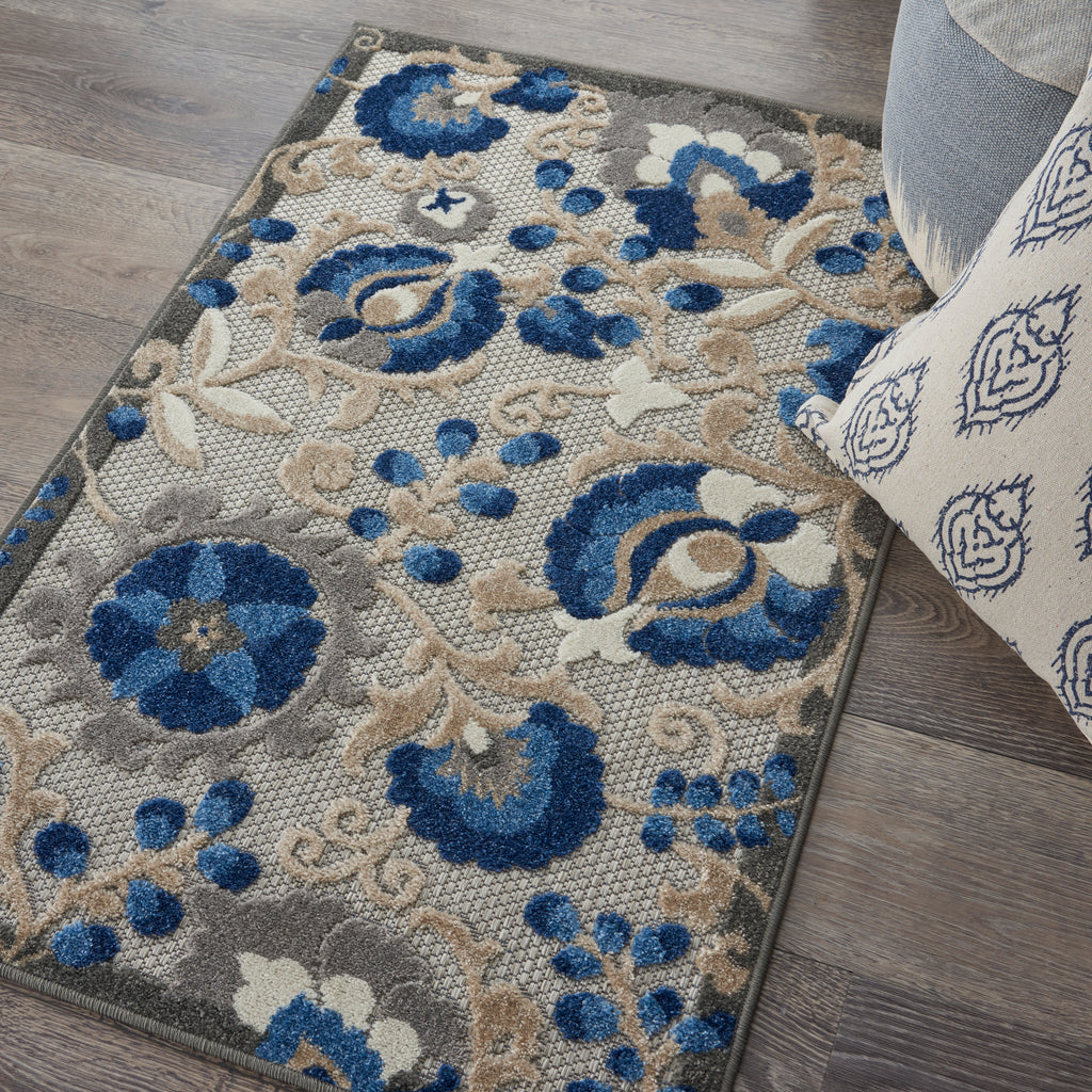 nourison aloha alh17 natural blue rug