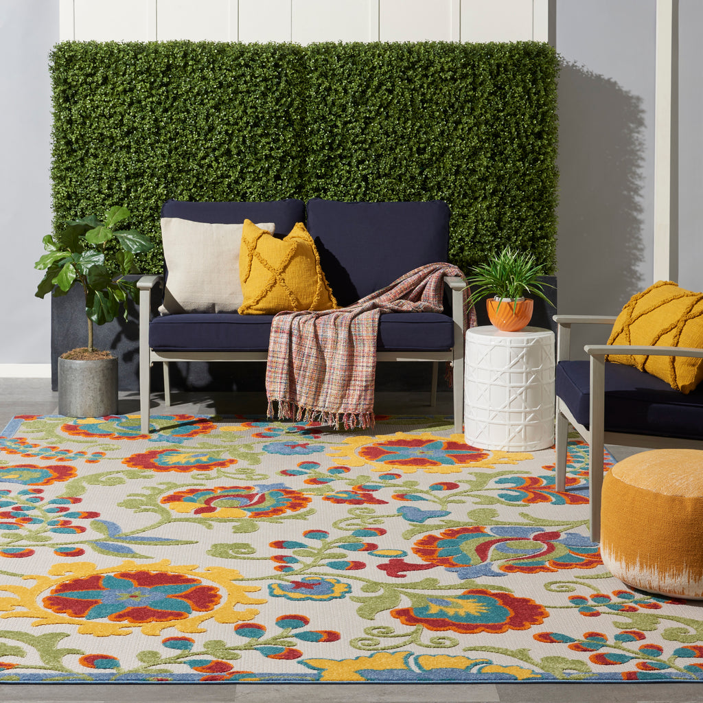 nourison aloha alh17 ivory multi rug
