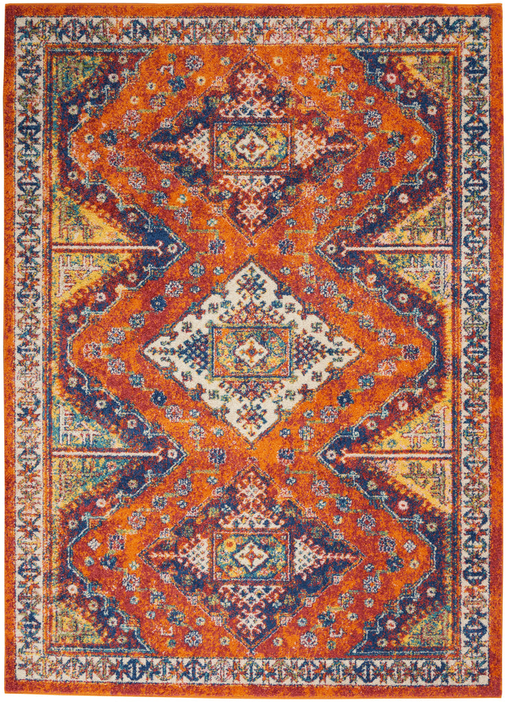 nourison allur alr02 orange multicolor rug